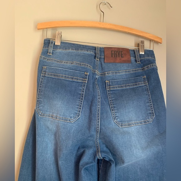 Frye jeans denim wide leg ankle cropped boho coastal size 27 - Picture 6 of 9